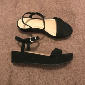 Faux-Suede Platform Sandals